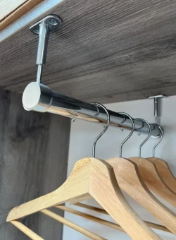 Держатель трубы d25 мм регулируемый торцевой (хром) - 2 шт