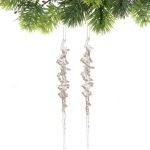 Подвеска «Кристальная сосулька» 26 см (набор 2 шт), Шампань