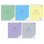 Тетрадь 18л., клетка, Alingar, скрепка, блок офсет, 100% белизна, мелованный картон (стандарт), "Mix Pastel", 5 дизайнов в пленке т/у