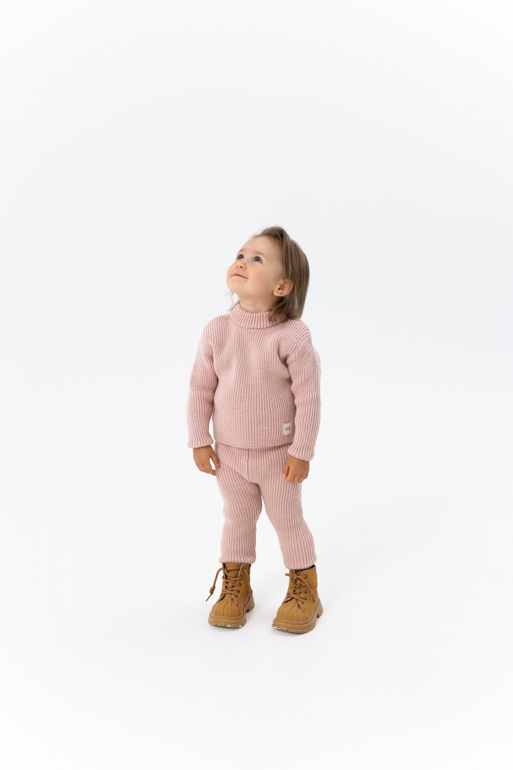 Костюм классический из меринос-кашемира, Пудровый