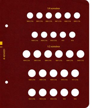 Альбом для монет регулярного чекана Николая II. Медные копейки (1894–1917 гг.)