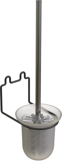 Ершик для унитаза DIWO Смоленск ПК14787 настенный, черный, хром, с подставкой и держателем