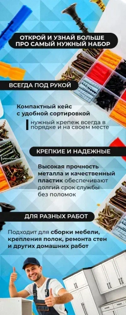 Набор саморезов 3.5 x 16, 19 мм 270 шт. 0.3 кг.