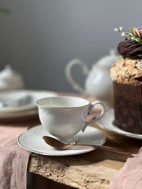 Чайная пара 200 мл, фарфор, "Aristocrat-Gold". Noble