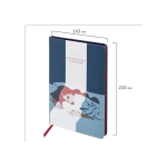 Блокнот А5 клетка BRAUBERG VISTA "In Dreams", под кожу, твердый, срез фольга, 80 л., 112064