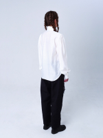 Блуза женская из тенсела и шелка "Крестьянская". Сливочный