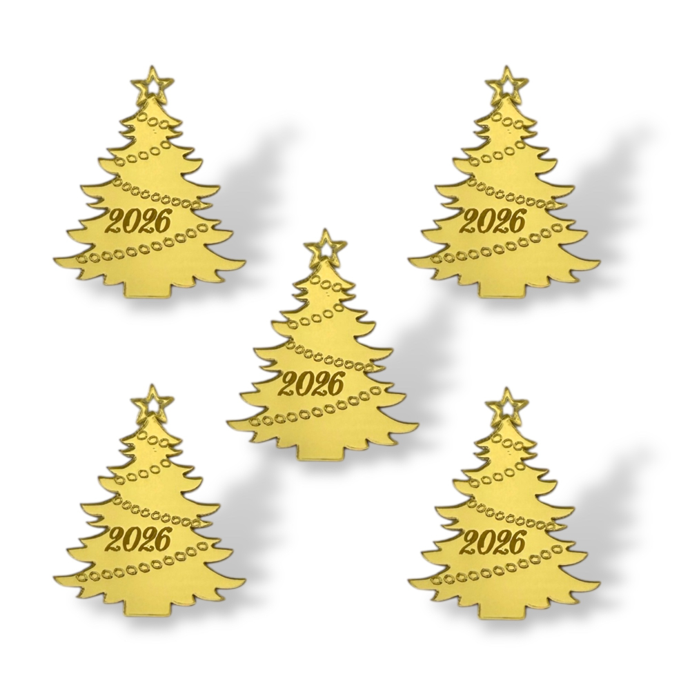 Топпер Мини "Ёлочка 2025" 4,5см ТМ6155 5шт акрил