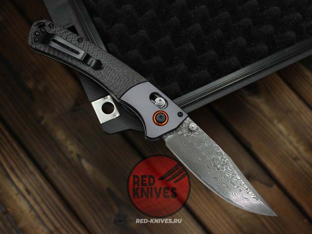 Нож Benchmade Crooked River Carbon A+++ GRAY Damascus