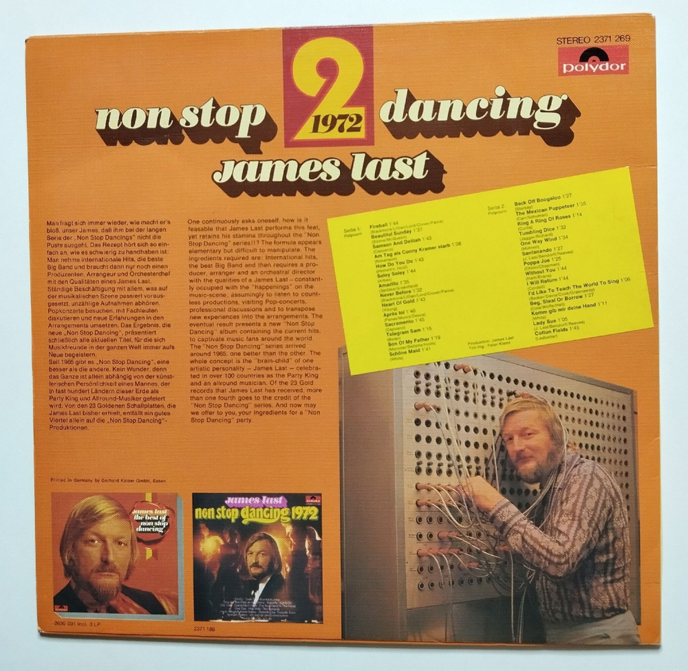 Винтажная виниловая пластинка LP James Last Non Stop Dancing 72/2 (Germany 1972) NM
