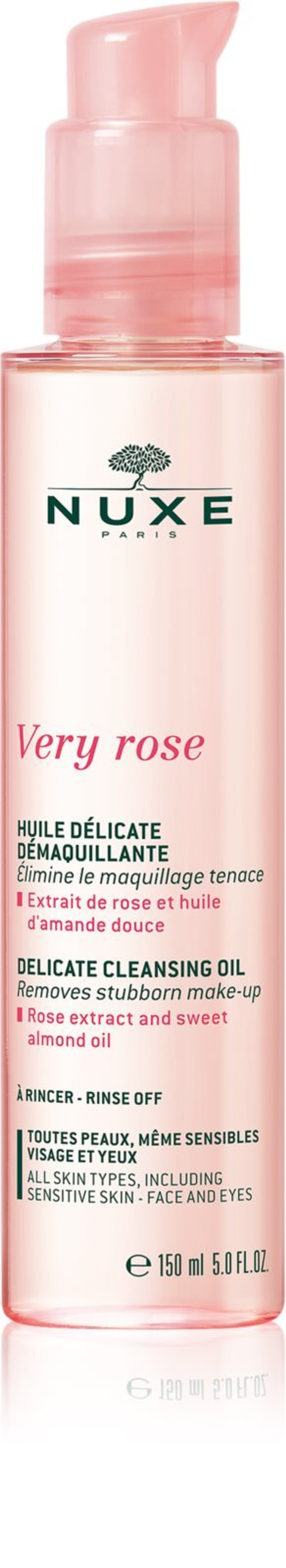 Nuxe Very Rose - нежное очищающее масло для лица и области вокруг глаз /   150  ml  / GTIN 3264680022067
