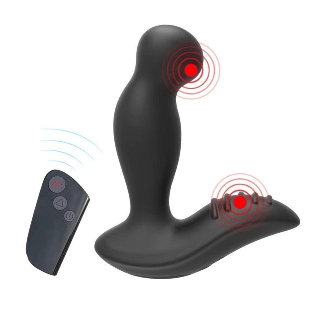 Черный вибромассажер простаты 3,5’’ Remote Control P-spot Massager - 12,5 см.