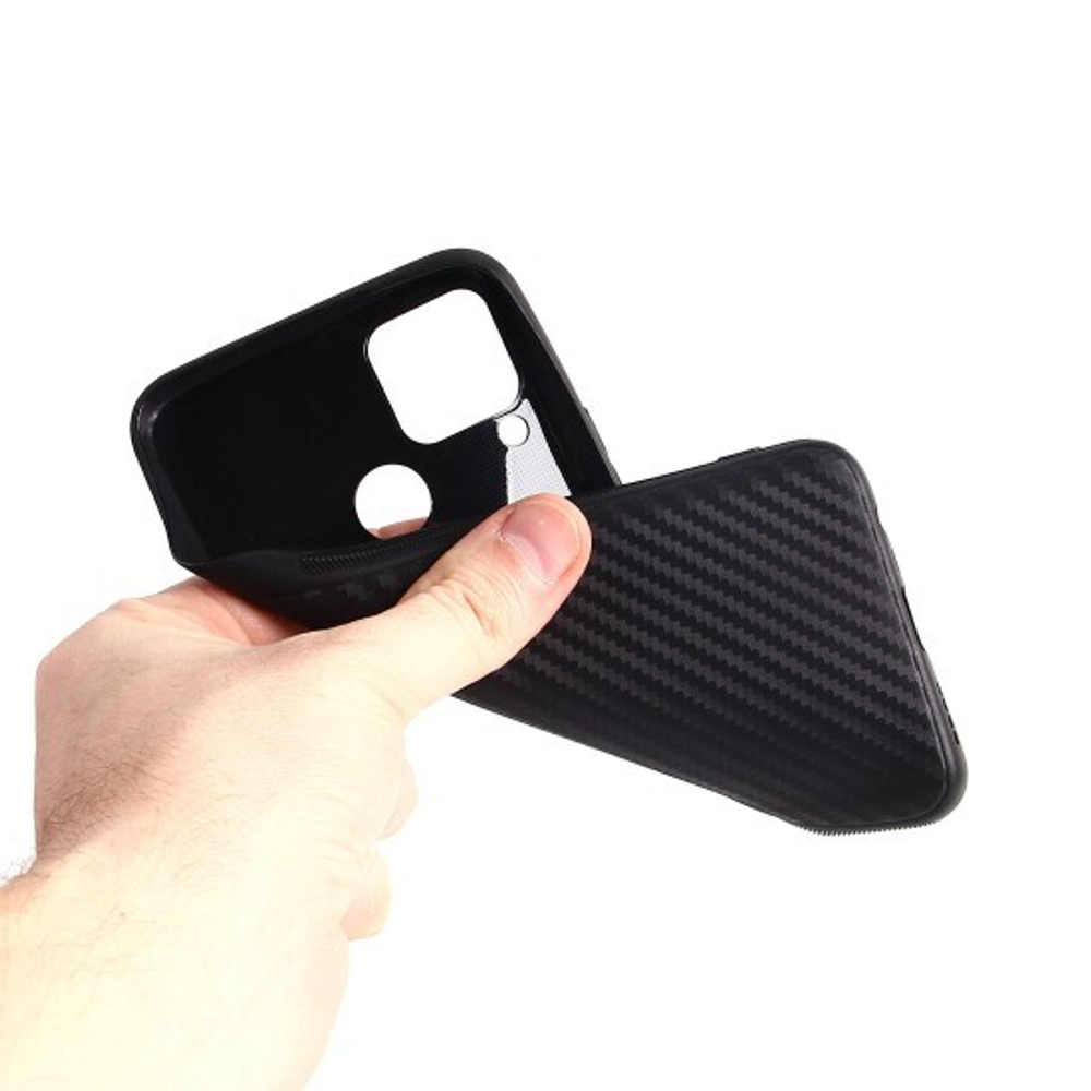 Чехол ТПУ карбон для Realme C15, 011068 Черный