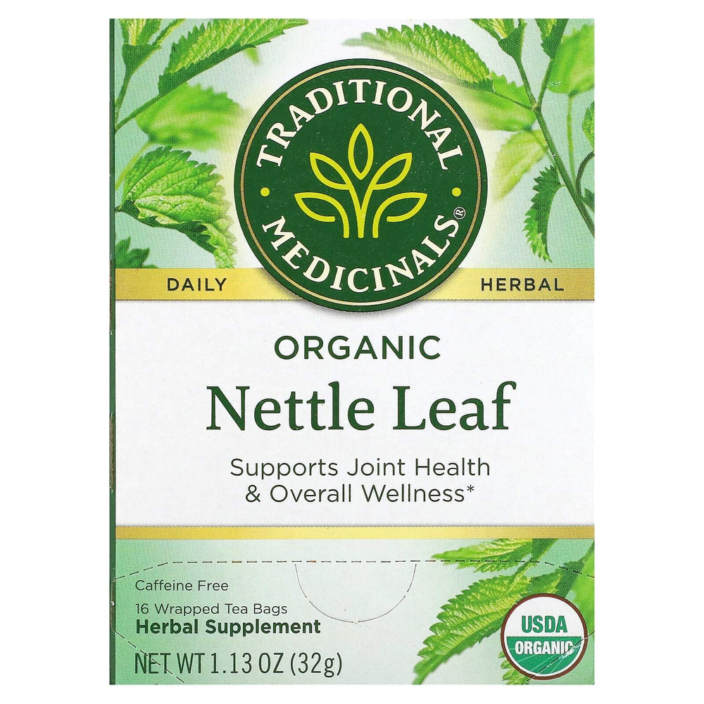 Traditional Medicinals, листья органической крапивы, без кофеина, 16 чайных пакетиков, 32 г (1,13 унции)