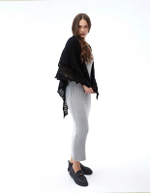 Оренбургский пуховый платок П4-110-07 черный