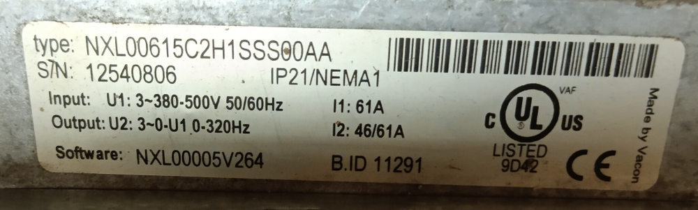 Vacon NXL00615C2H1SSS00AA б/у