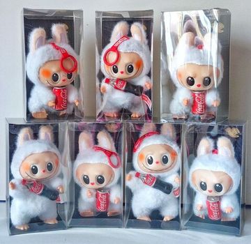 Мягкая игрушка " Лабубу" с Колой в пластик. коробке 17 см