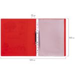 Папка для портфолио школьника/дошкольника, А4, 2 кольца, 10 файлов, красный пластик, ЮНЛАНДИЯ, 115235