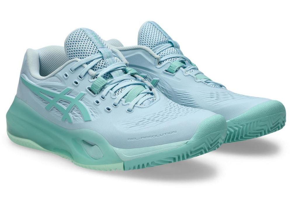Женские Кроссовки теннисные Asics Gel-Resolution X Clay - light blue/oasis green