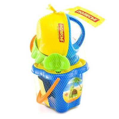 Набор №158 (ведро-цветок сред., сито-цветок, совок №2, грабли №2, 2 формы, лейка мал. №4) (Полесье)