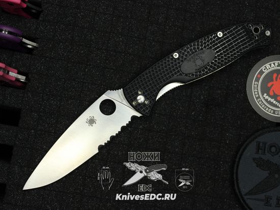 Складной нож Spyderco Resilience Lightweight 142PSBK c клинком из стали 8Cr13MoV, рукоять FRN