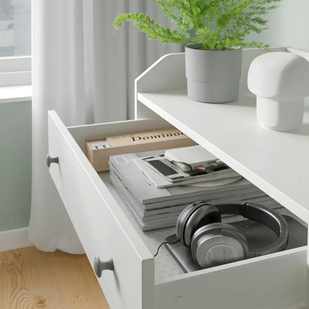 Комод с 6 ящиками - IKEA HAUGA, 138x84 см, белый ХАУГА ИКЕА