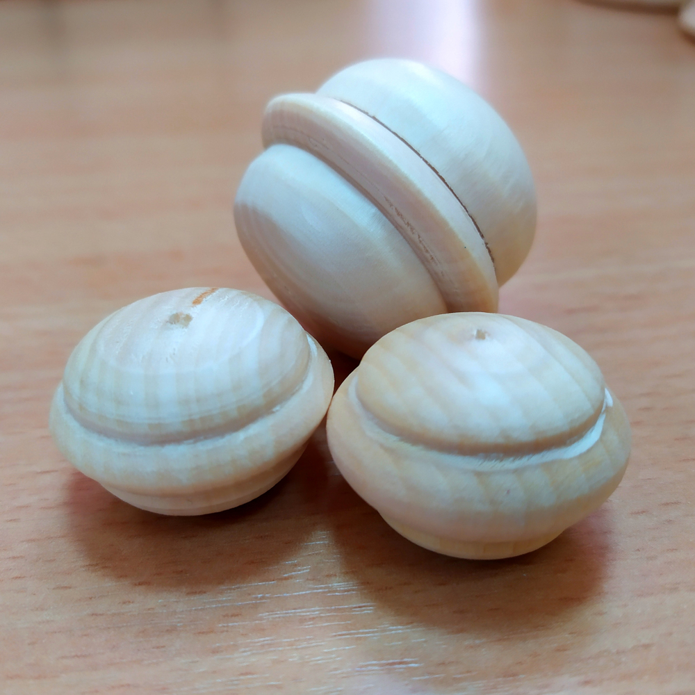 Пельмень 25*d40мм цельный, деревянная заготовка