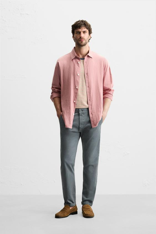 ZARA БРЮКИ ЧИНОС SKINNY FIT, МЯГКИЙ СЕРЫЙ