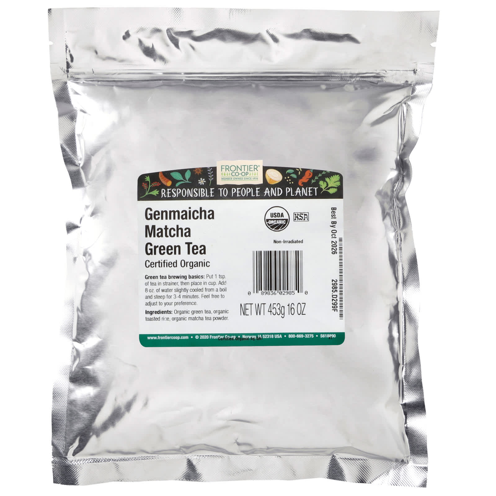 Frontier Co-op, Органический зеленый чай матча генмайча, 453 г (16 унций)