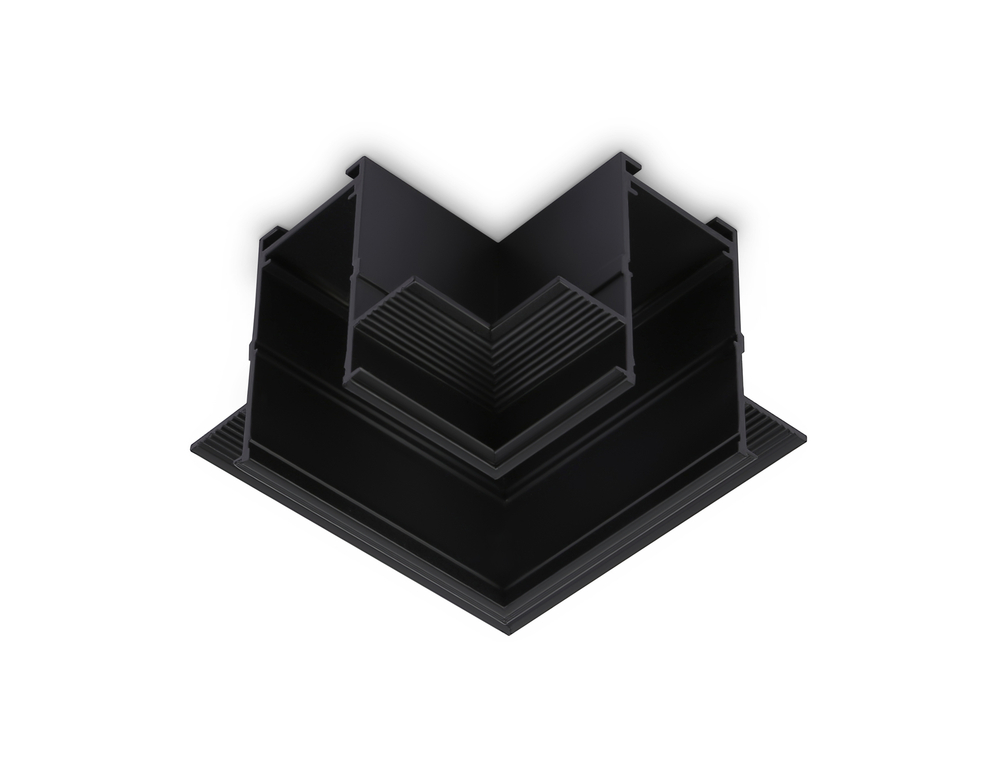 Коннектор угловой для встраиваемого шинопровода под ГКЛ 12,6мм Magnetic 220V GL1040 BK черный 80*80*47 (соединители в комплекте)