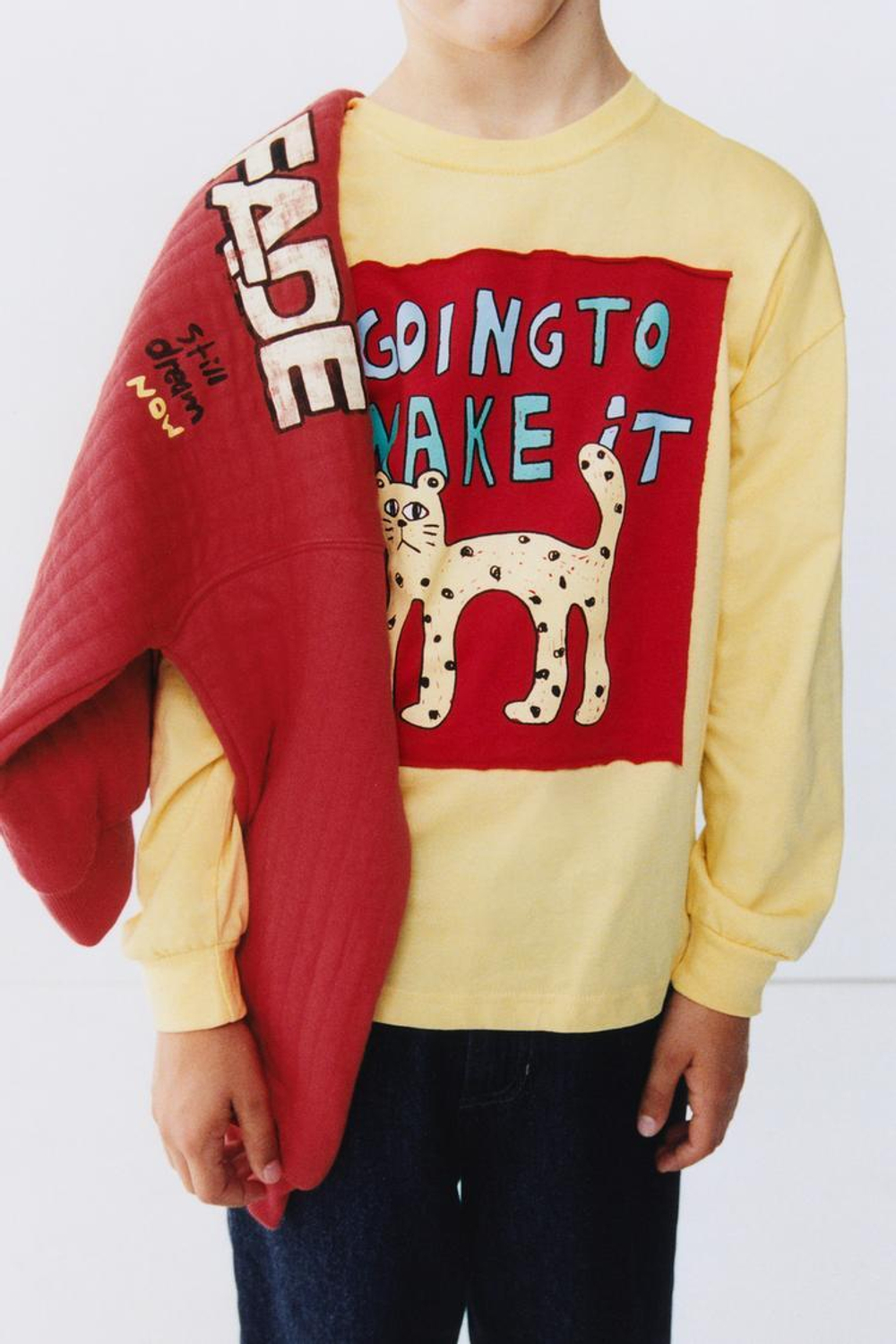 ZARA ФУТБОЛКА С НАШИВКОЙ «ТИГР», ОХРА