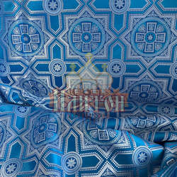 Шёлк "Невский" голубой с серебром