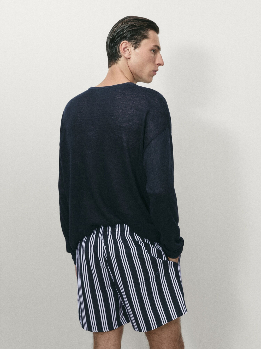 Massimo Dutti Полосатые плавки, темно-синий