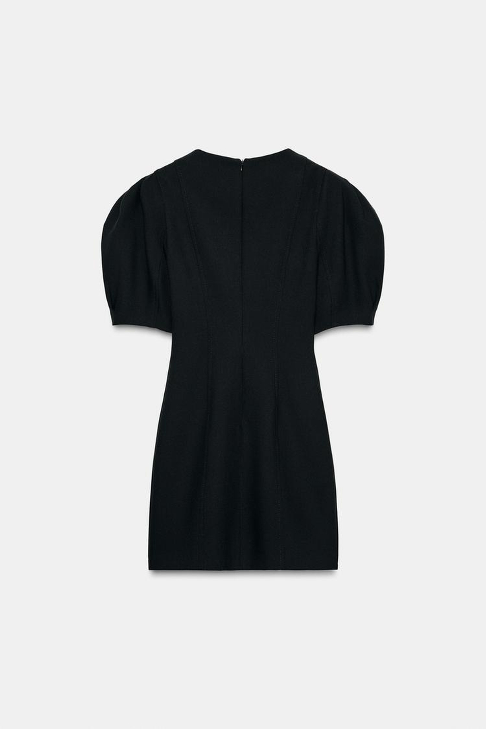 ZARA КОРОТКОЕ ПЛАТЬЕ С ОБЪЕМНЫМИ РУКАВАМИ, ЧЕРНЫЙ