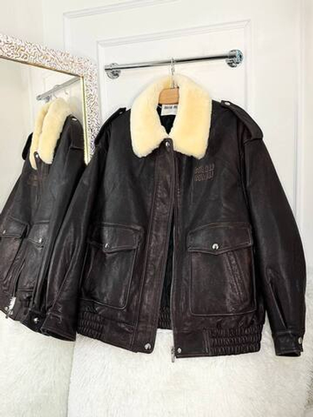 Кожаная куртка MIU MIU