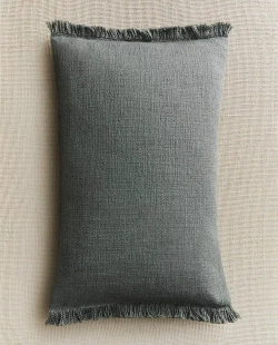 ZARA HOME НАВОЛОЧКА ДЛЯ ДЕКОРАТИВНОЙ ПОДУШКИ С БАХРОМОЙ, СИНИЙ