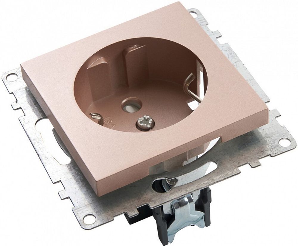 Розетка с заземлением и со шторкой, без рамки Stekker Катрин 39596