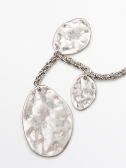 Massimo Dutti Ожерелье с подвесками «Монеты», серебряный