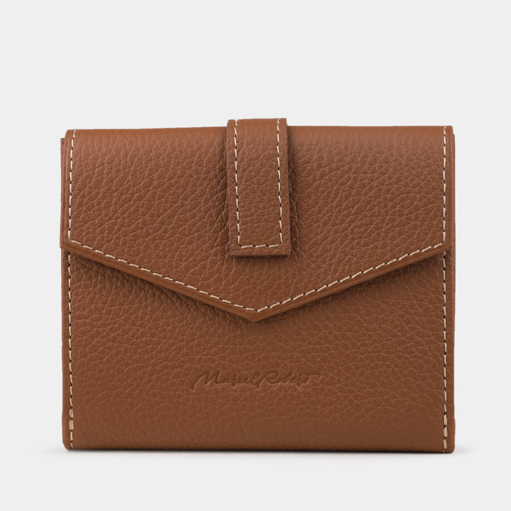 Кожаный кошелек, теленок цвета карамель