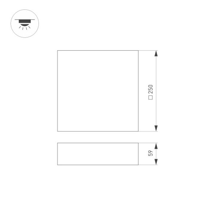 Потолочный светодиодный светильник Arlight SP-Quadro-S250x250-25W Day4000 034785