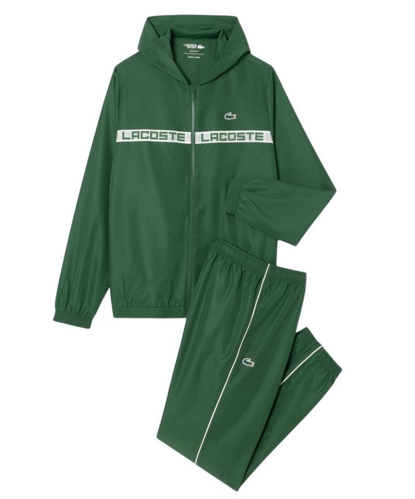 Men&#39;s Спортивный костюм Lacoste Logo Stripe Tennis - pine green