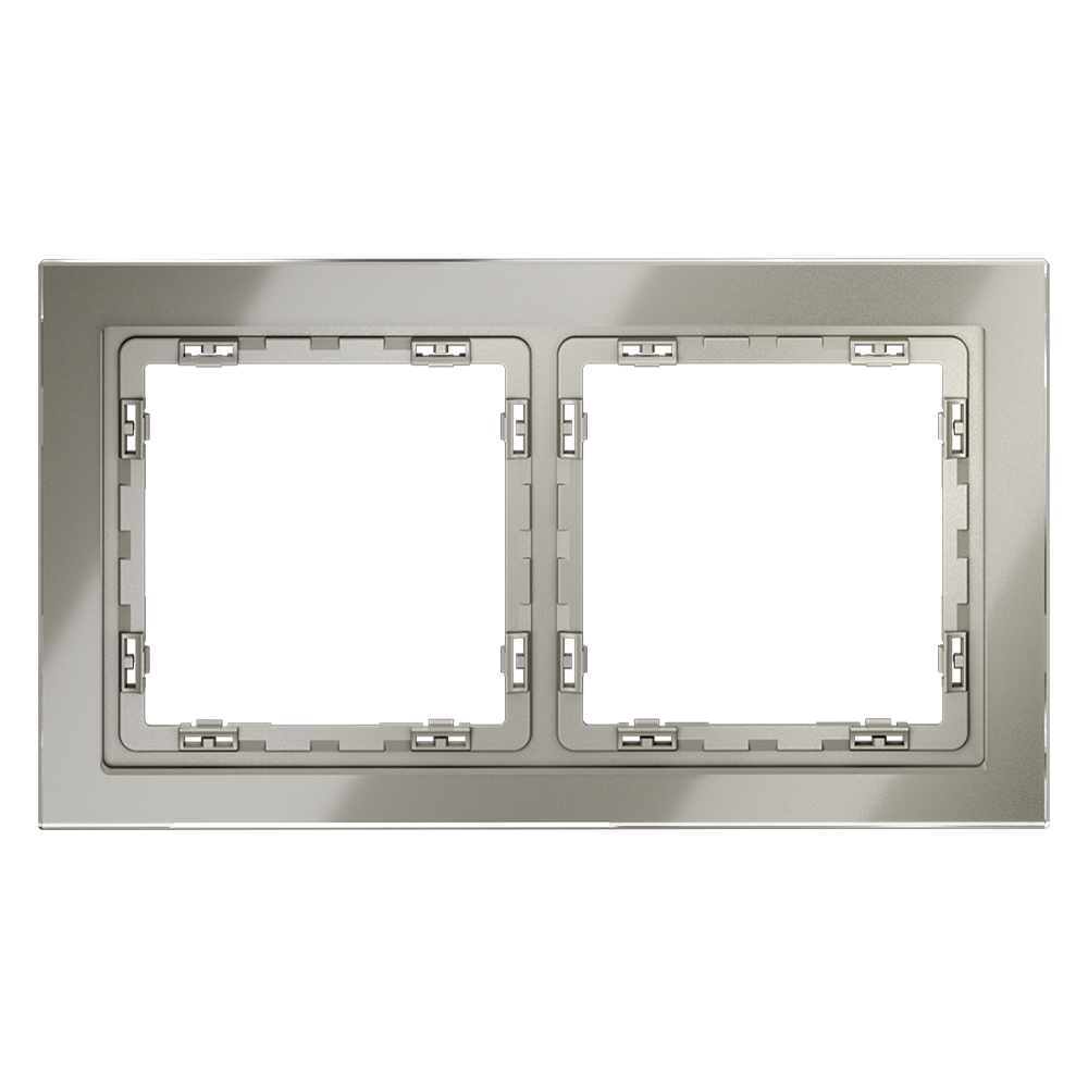 Рамка стеклянная VOLTUM S70 на 2 поста, (шелк, стекло)