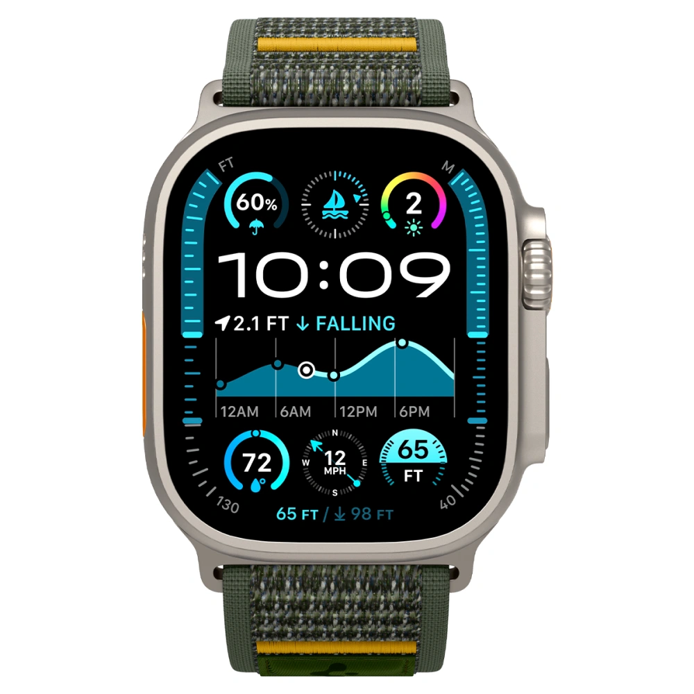 Ремешок Spigen Athlex Air для Apple Watch 6/ 7/ 8/ 9/ 10/ SE/ Ultra 1/ 2 (44/ 45/ 46/ 49 мм) зеленый