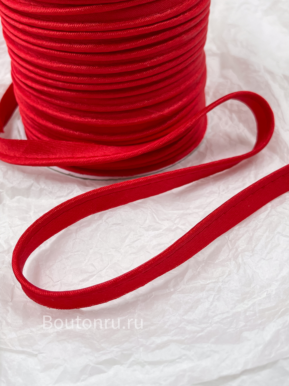 Кант декоративный 1 см красный атласный
