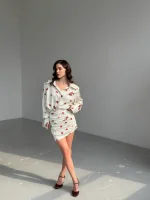 Юбка мини со сборкой Роузи, Молочный