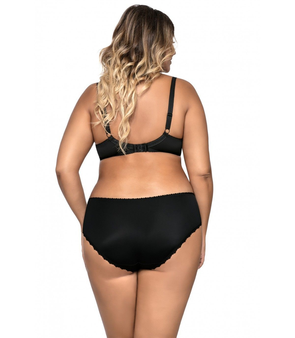 Элегантный бюстгальтер plus size с уплотненными чашками из нежной микрофибры (Размер: 95H) (Цвет: черный)