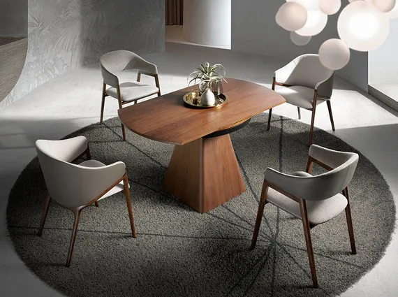 Стол раздвижной Angel Cerda D2063AA, 80-Ø140 см, орех