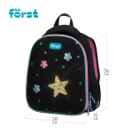 Ранец Först F-Top облегченный "Stars" 36*28*15см, 2 отделения, 2 кармана, анатомическая спинка