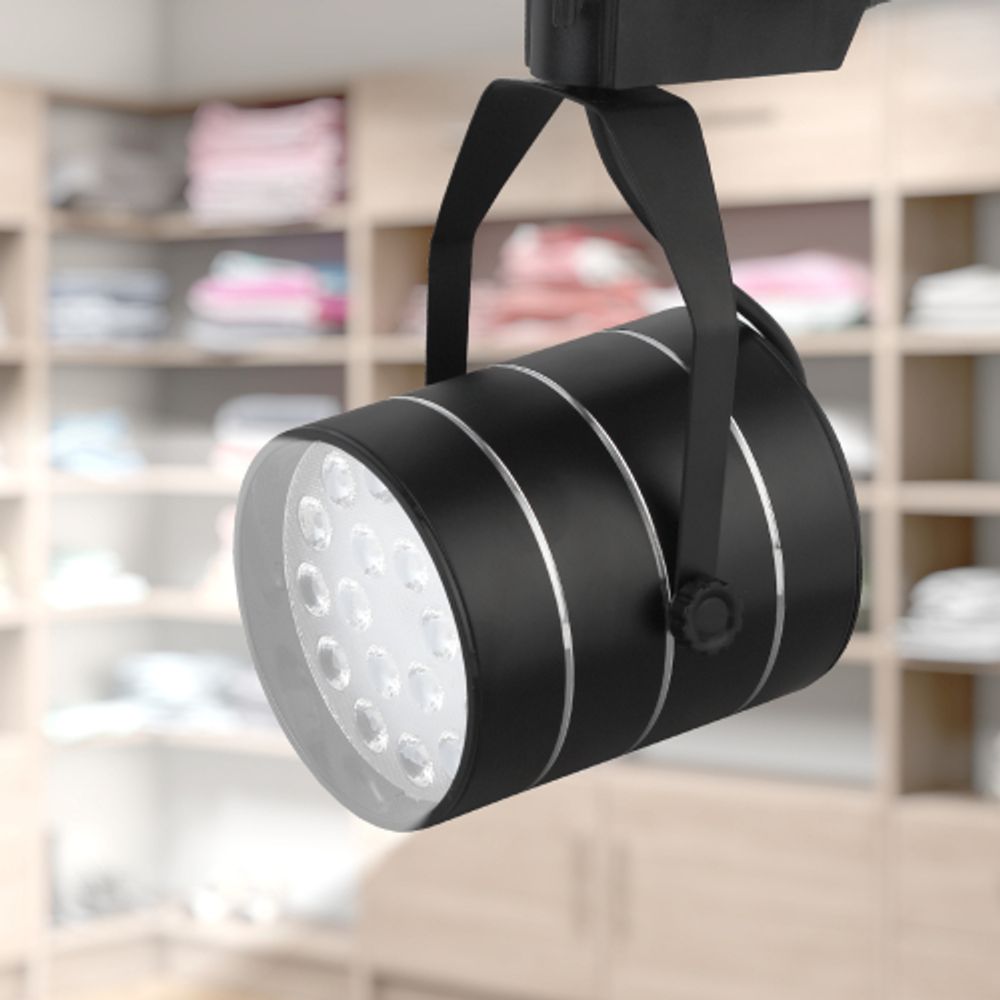 Трековый светильник однофазный ЭРА TR3-1840 BK светодиодный 18Вт 4000К черный | Однофазные светильники LED