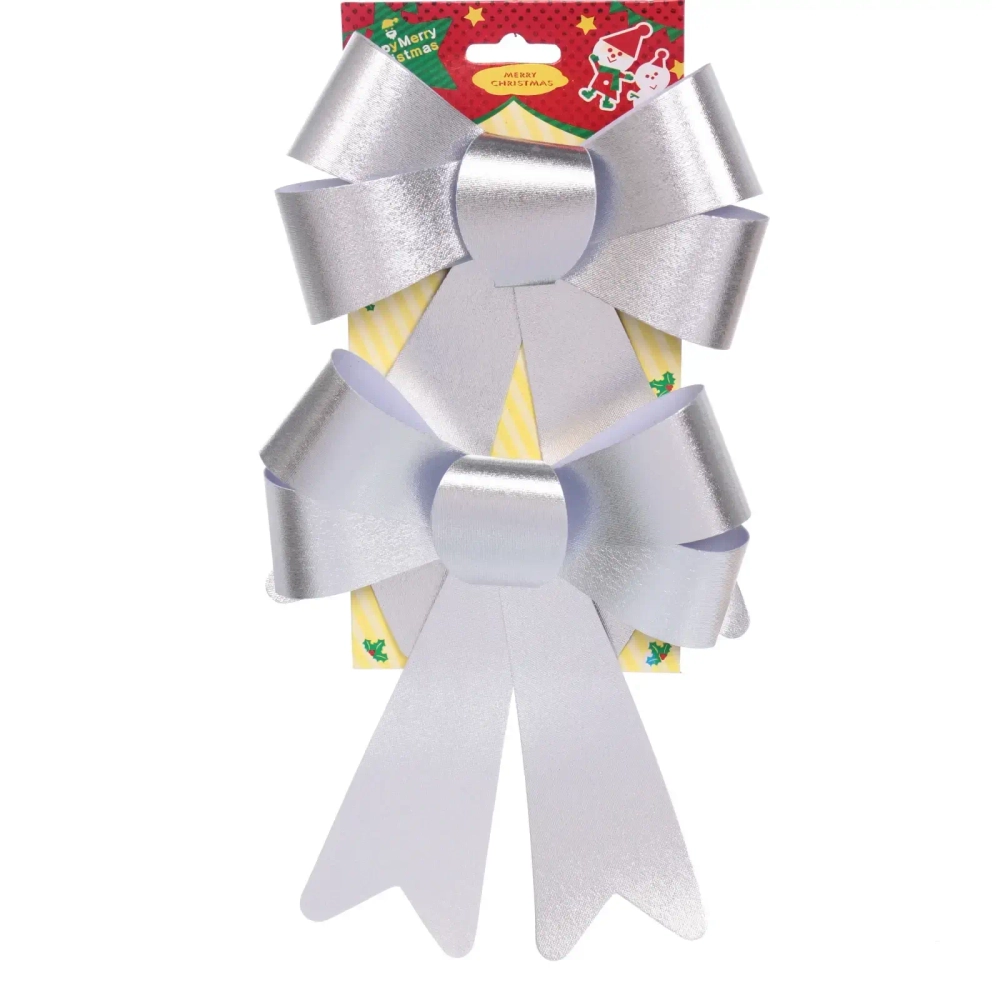 Бант на ёлку «Сказочные блики» (набор 2 шт), Серебро