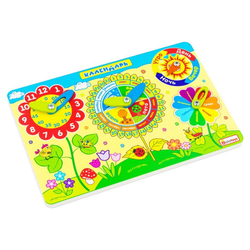 Бизиборд "Календарь с цветами", развивающая игрушка для детей, обучающая игра из дерева